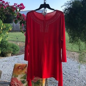 Chaus XL red hot tunic top